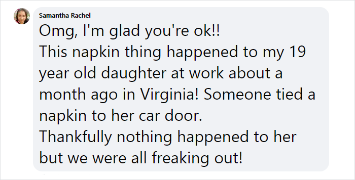 Woman Says She Ended Up In The Hospital Because She Removed A Napkin From Her Car, Creates A Video To Warn Others