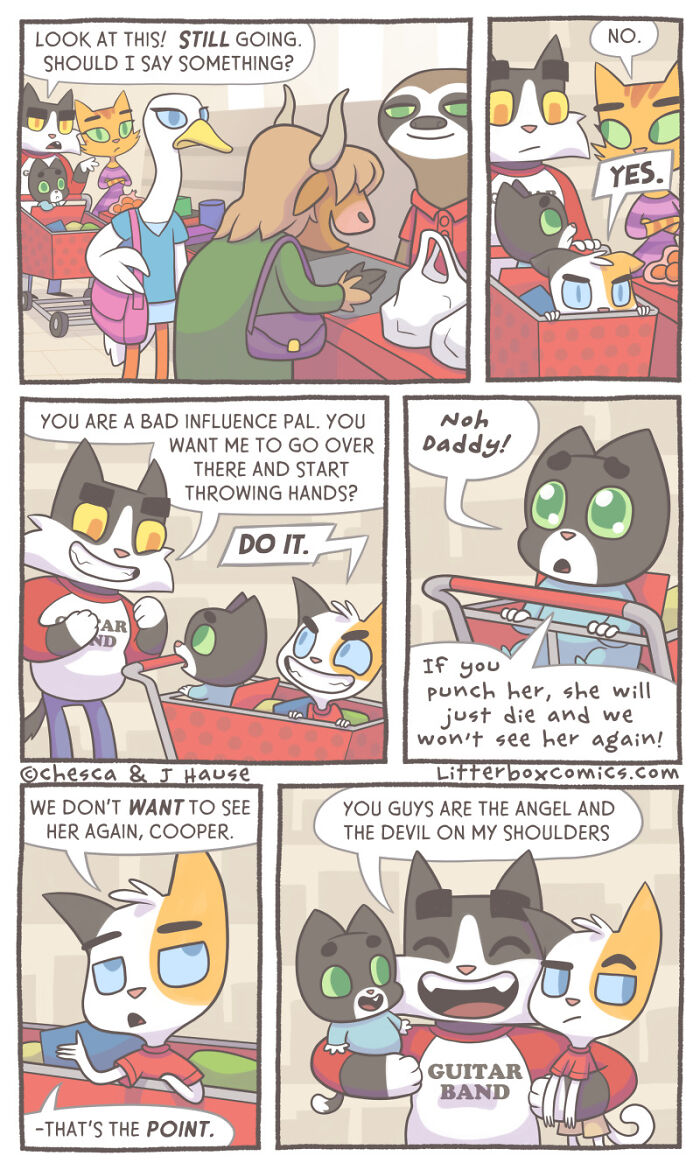 I Draw My Family As Cats In These 30+ Mom Comics