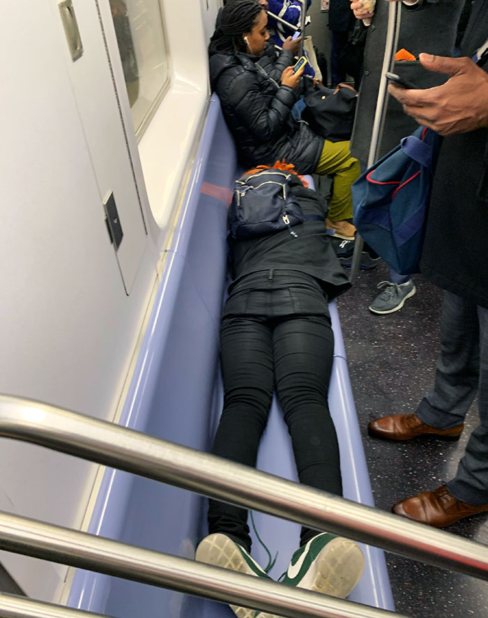 Taking All Of The Seats During Rush Hour