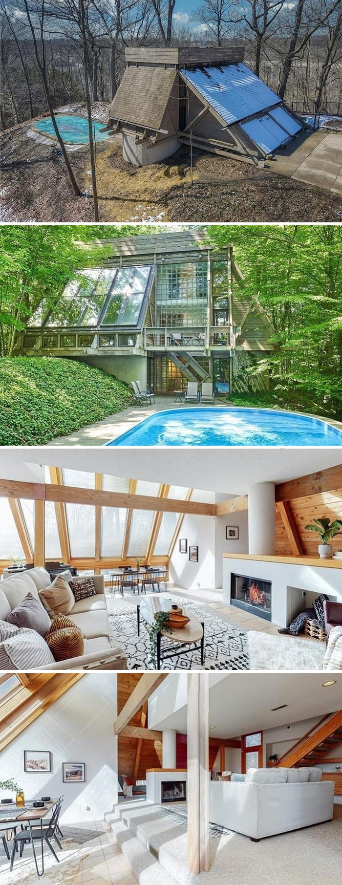 Por favor, disfruta de esta loca casa de concreto en Ohio. El interior es más brillante de lo que habría esperado, pero aún así no es para mí