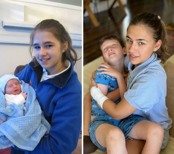 When My Little Brother Was Just Born vs. Now. 13 Years Between Us