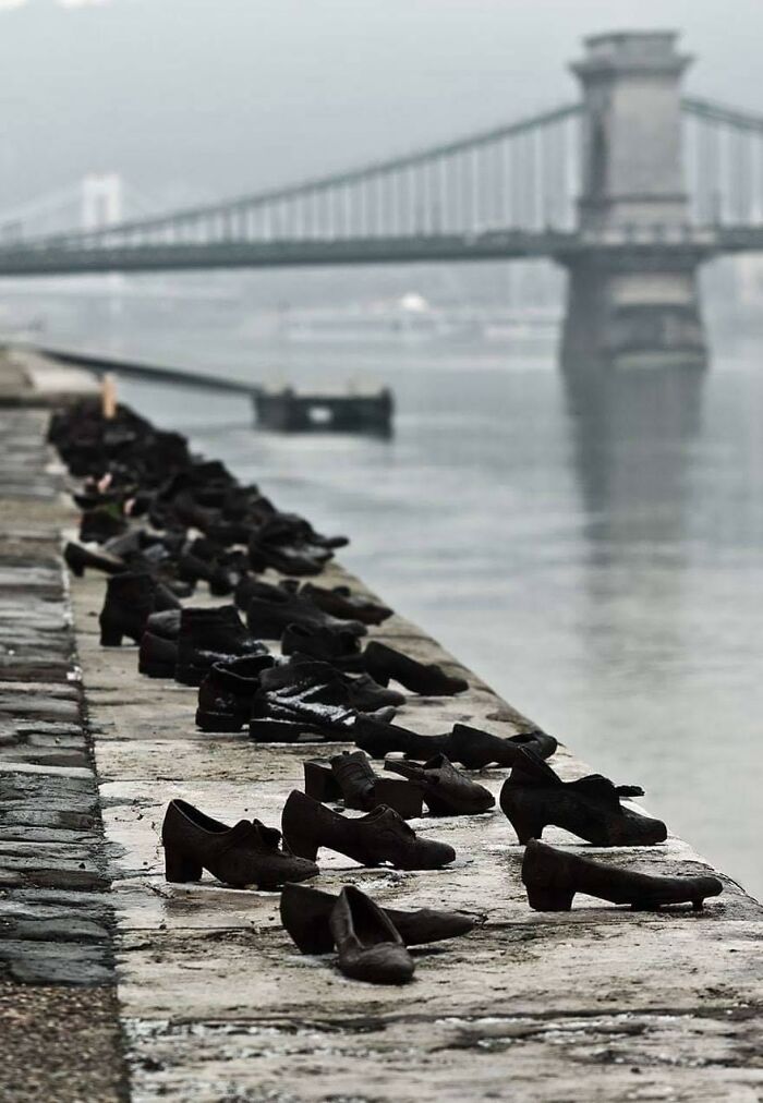 During WWII, Jews In Budapest Were Brought To The Edge Of The Danube, Ordered To Remove Their Shoes, And Shot, Falling Into The Water Below