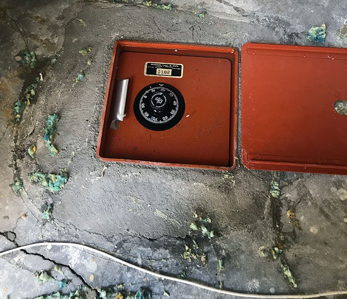 House Flooded And We Needed To Remove All The Wet Carpet. I Found This Floor Safe In The Slab Under The Carpet In The Closet