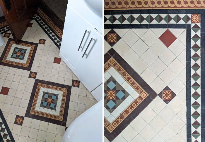 I Took A Knife To The Lino In The Bathroom And Found The Original Edwardian Tiles. My Great Great Grandmother Was A Housemaid Here In Cupar In The 1880s