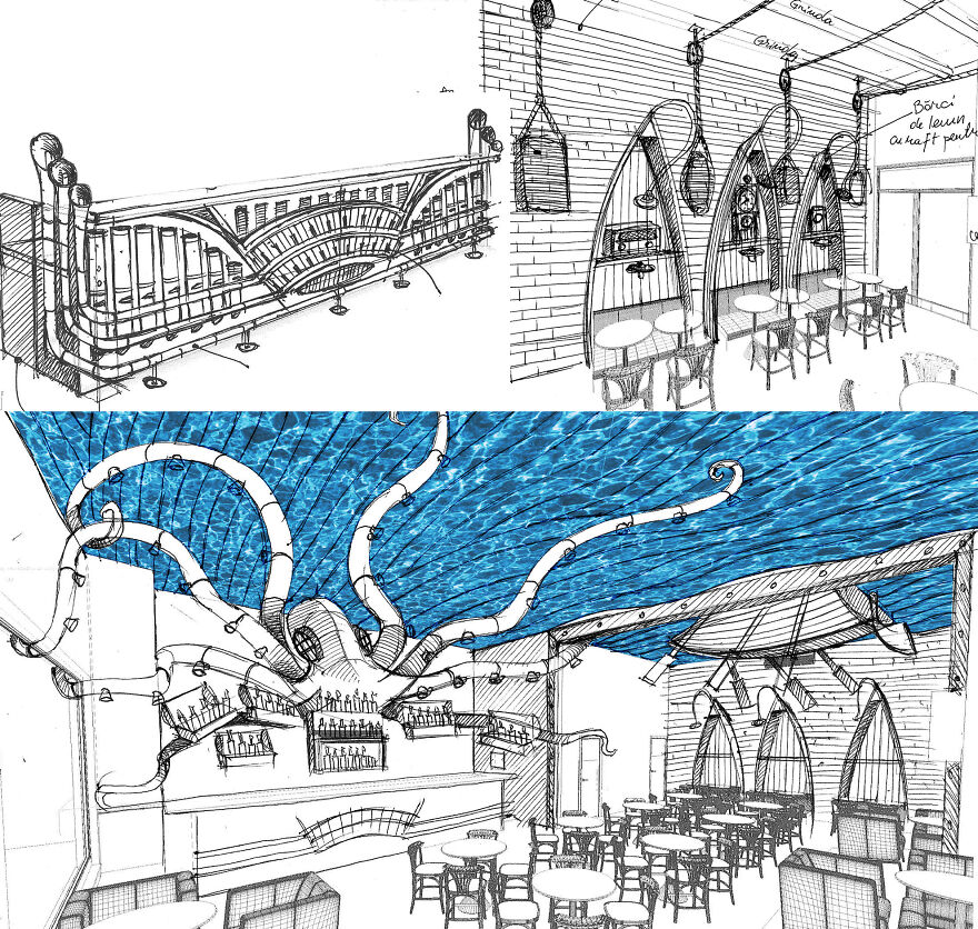 The Kraken Found A Sanctuary In This Underwater-Themed Bar "The Abyss Pub" Which Was Designed By Us