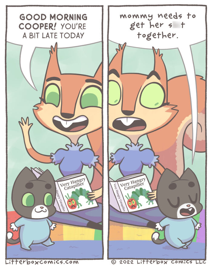 I Draw My Family As Cats In These 30+ Mom Comics