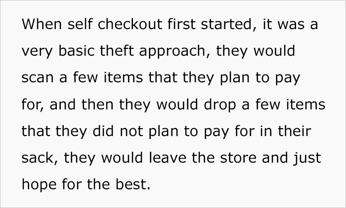 Text about self-checkouts in supermarkets highlighting potential theft issues. - 5