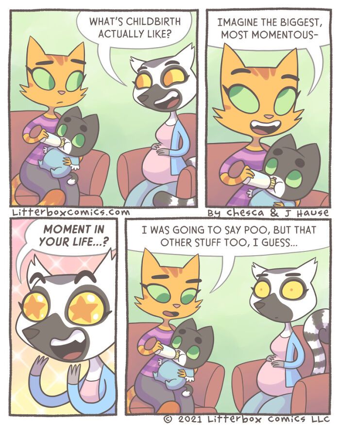 I Draw My Family As Cats In These 30+ Mom Comics