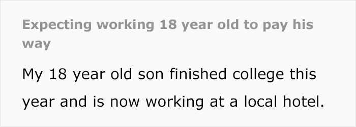 Mother Turns To The Internet To Ask If Her Son Should Pay Rent And For His Own Things After He Turned 18 - 2