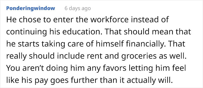 Mother Turns To The Internet To Ask If Her Son Should Pay Rent And For His Own Things After He Turned 18 - 17