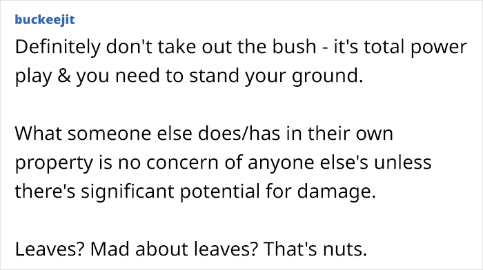 "This Is Likely To Look Ridiculous": Petty Woman Complains About Neighbor&rsquo;s Bush, Demands They Rip It Out Or She Will Put A Fence Around Her Front Drive