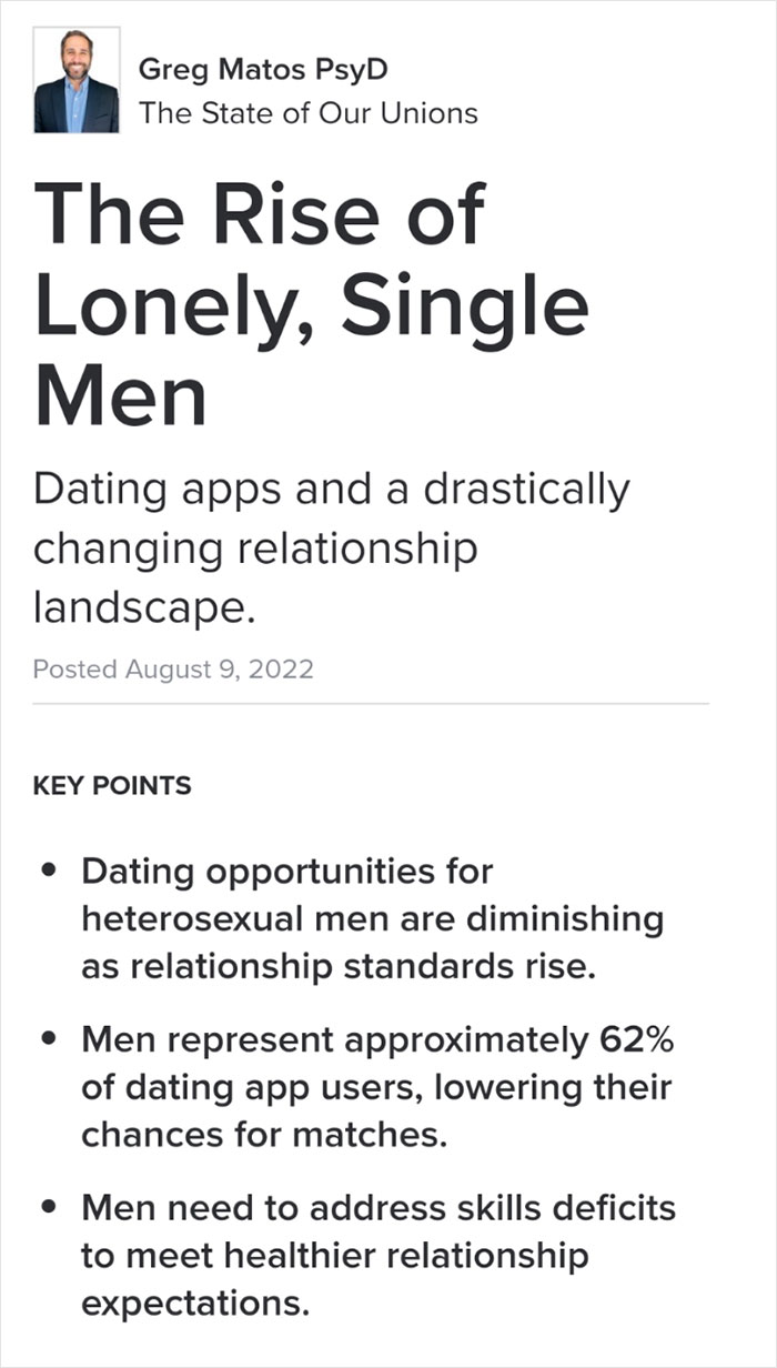 The Number Of "Lonely, Single Men" Is On The Rise Due To Women Choosing Healthier Relationships, And The Internet Finds It Funny