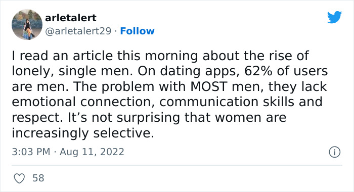 The Number Of "Lonely, Single Men" Is On The Rise Due To Women Choosing Healthier Relationships, And The Internet Finds It Funny