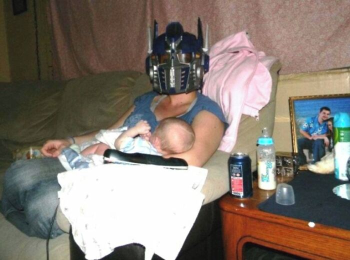 “Being A Mom Isn’t Easy So While You Try To Get One Kid To Sleep You’re Also Playing With Another”