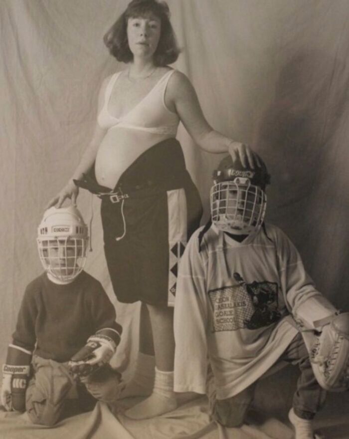 “This Is A Photo Of My Mom, My Brother, Myself, And My Soon To Be Born Younger Brother"