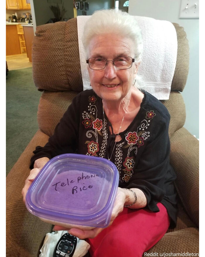 "I Asked My Grandma If She Had Some Rice That I Can Put My Phone In When It Got Wet And She Pulls This Out Of A Cabinet"