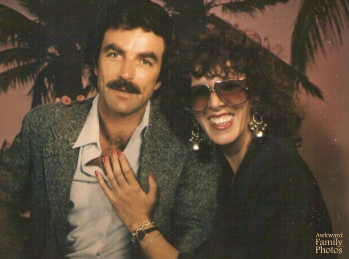 “This Miraculous Photo Is Of My Darling Dear Mother, In The 80s, With What Is Obviously A Cutout Of The Great Thomas Sullivan Magnum"