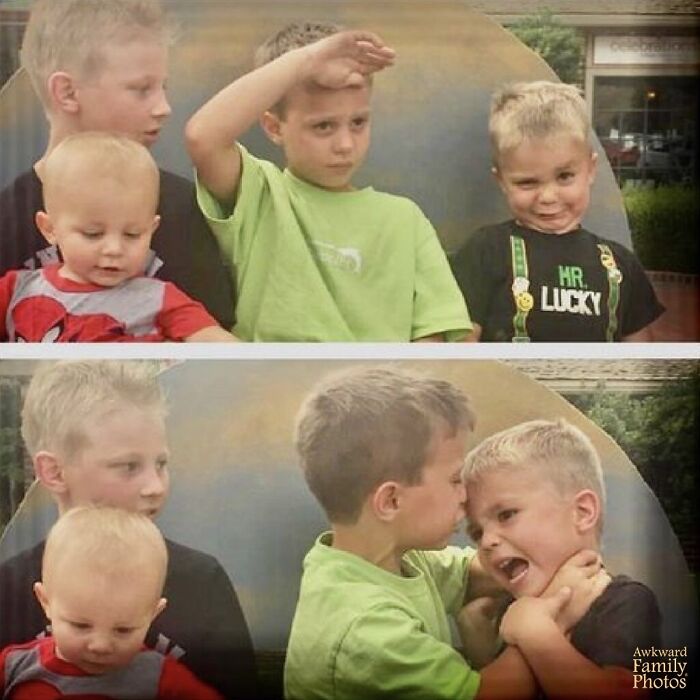 “It’s Hard To Get All 4 Brothers To Behave For A Picture But The Oldest Sure Tried To Keep Everyone In Line”