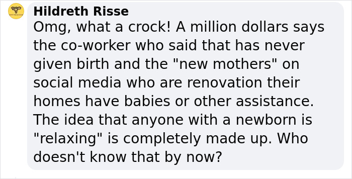 "Should I Have Done Something?": Coworker Shames New Mom For Not Being Productive While On Maternity Leave, Wonders If They're Right