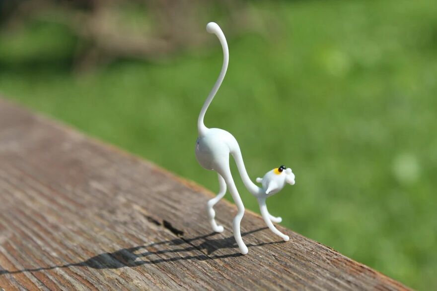 I Own The Glass Symphony Workshop, Make Custom Glass Cats In All Colours, Here Are Some Of Them I Own The Glass Symphony Workshop, Make Custom Glass Cats In All Colours, Here Are Some Of Them