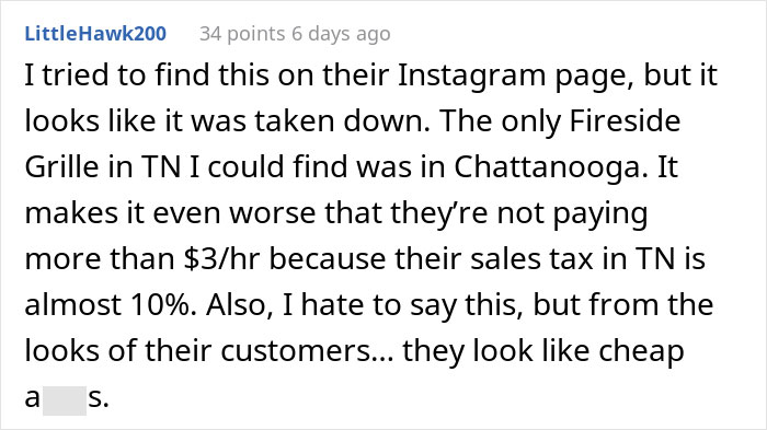 Restaurant Owner Berates Customers For Not Tipping Their Servers Who Work For $3 An Hour, Faces Major Backlash Online - 12