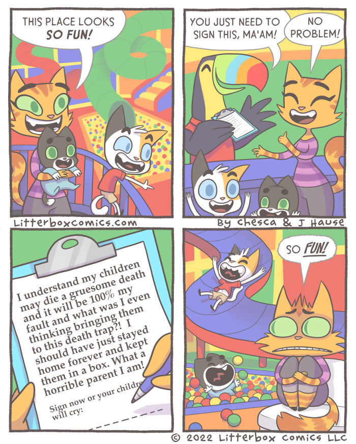 I Draw My Family As Cats In These 30+ Mom Comics