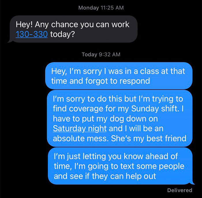 Boss Asks Employee To Change The Date Of Putting Down Her Dog So She Can Work, She Hands In Two Weeks' Notice Instead