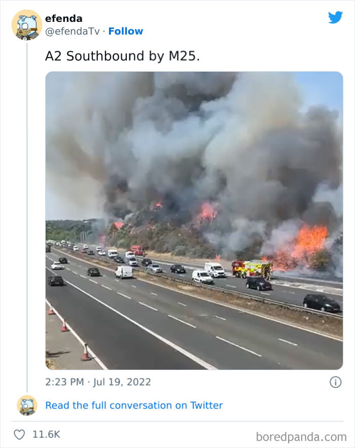 Fires That Have Broken Out As Temperatures Across The UK Exceed 40°C For The First Time