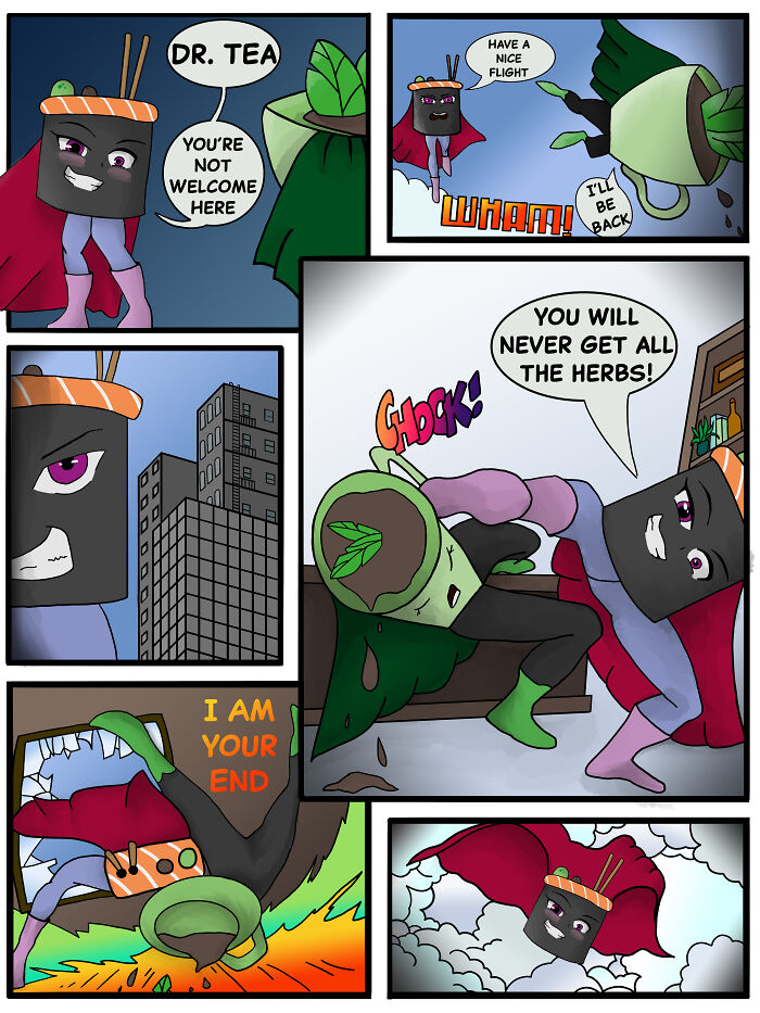 Super Sushi vs. Doctor Tea - Practising Perspective With Comics