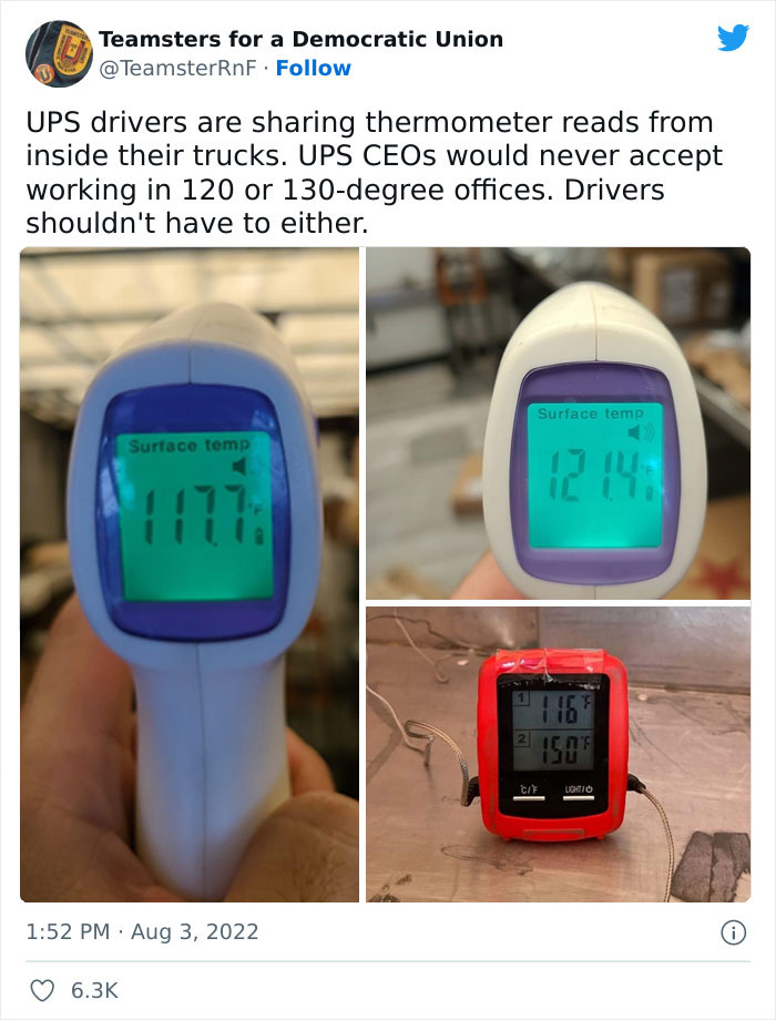 "120+ Temperatures": UPS Drivers Demand Change After Showing Heat Levels In Their Trucks "120+ Temperatures": UPS Drivers Demand Change After Showing Heat Levels In Their Trucks