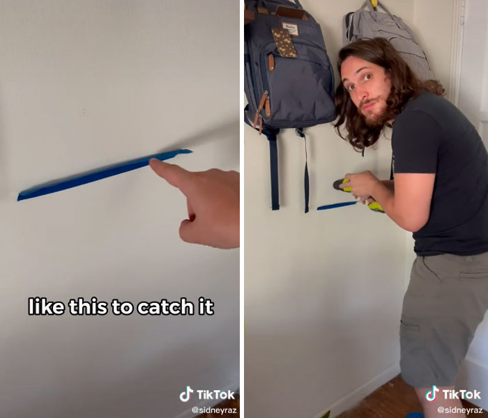 You Can Catch Drywall Dust By Putting Painter's Tape On The Wall