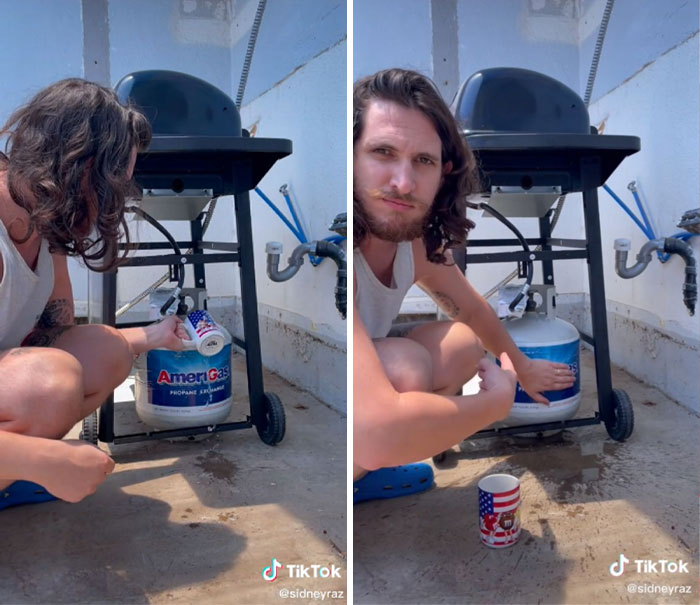 You Can Check The Level Of Your Grill's Propane Tank By Pouring Hot Water On It