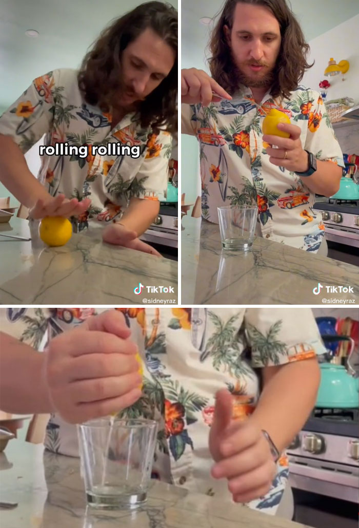 You Have To Roll The Lemon And Then Poke Holes In It In Order For The Juice To Come Out