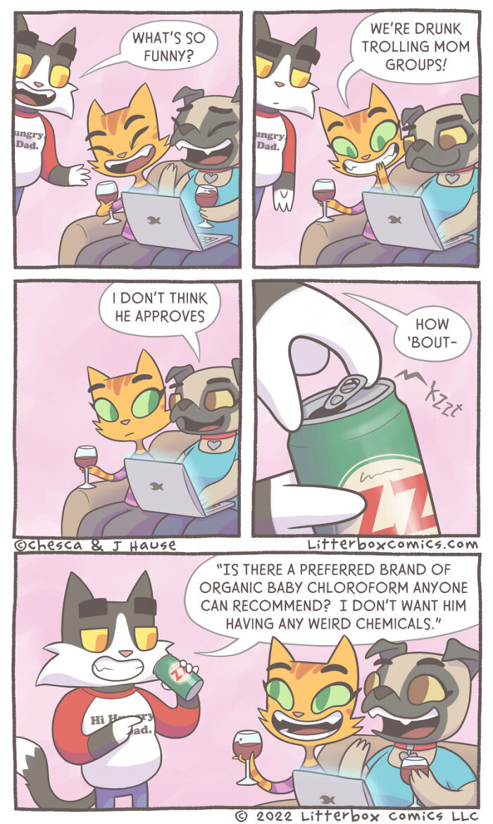 I Draw My Family As Cats In These 30+ Mom Comics