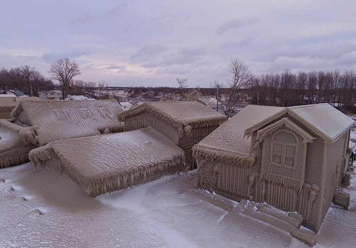 Welcome To Narnia: Two Days Of Gale Force Winds Along Lake Erie Have Iced Over Many Of The Homes Along The Beach In Hamburg, NY