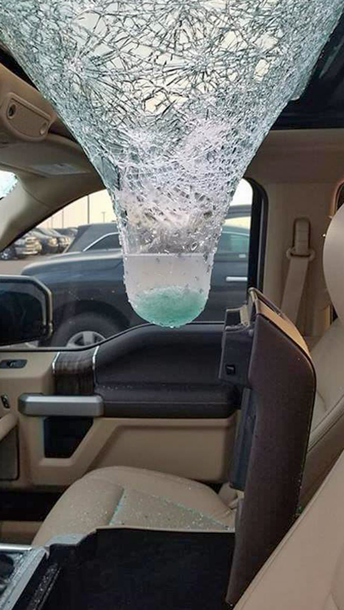 Hail Through Sunroof