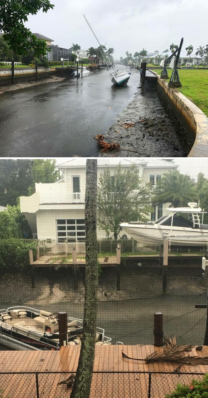 Hurricane Irma Sucked All Of The Water Out Of My Canal In Naples, FL