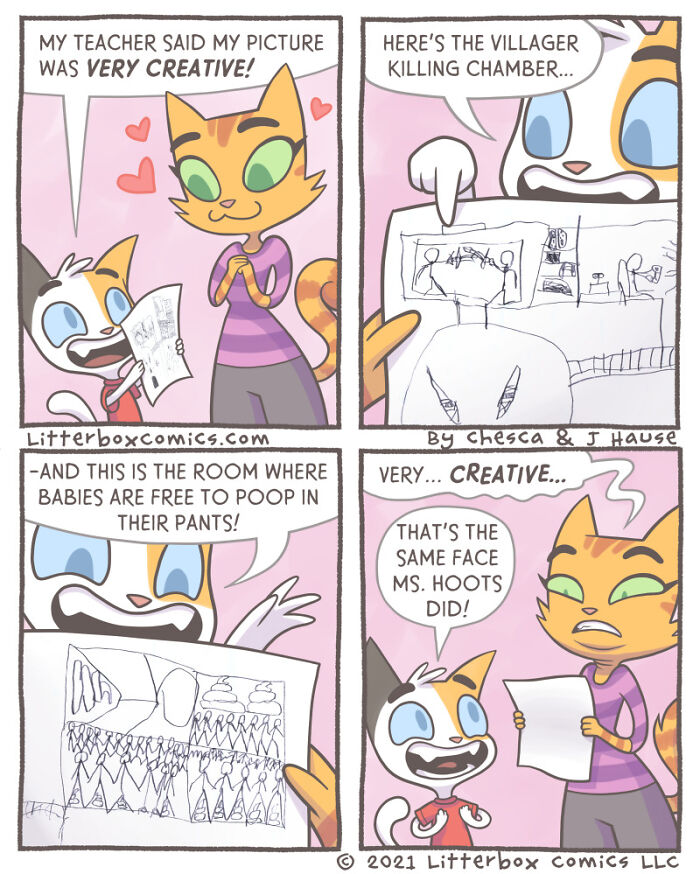 I Draw My Family As Cats In These 30+ Mom Comics