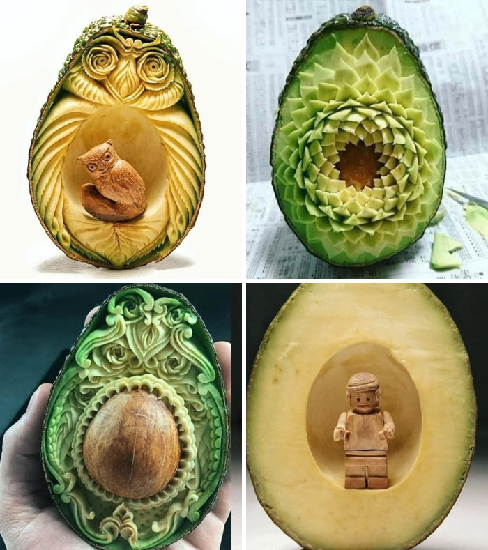Avocadart, By Japanese Chef And Food Carving Artist: Takehiro Koshimoto