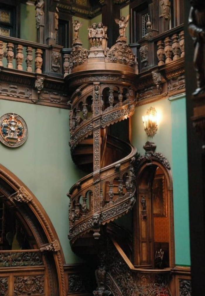 Spiral Staircase In Peleş Castle (1873) Sinaia, Romania