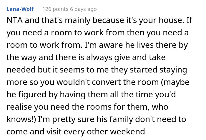 Tired Of Having To Host Husband’s Family All The Time, Woman Converts Guest Bedroom Into Her Office, Relationship Drama Ensues Tired Of Having To Host Husband’s Family All The Time, Woman Converts Guest Bedroom Into Her Office, Relationship Drama Ensues