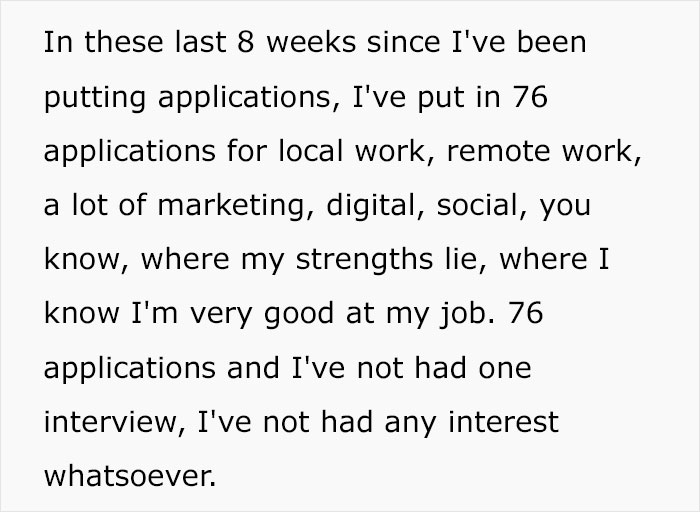 "It&rsquo;s All A Scam": Woman Applies To 76 Jobs In 8 Weeks And Receives Zero Responses, Starts A Debate Online