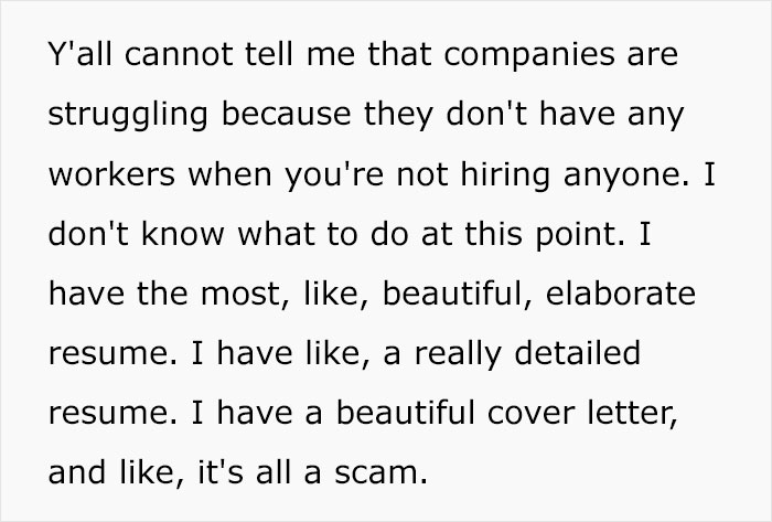 "It&rsquo;s All A Scam": Woman Applies To 76 Jobs In 8 Weeks And Receives Zero Responses, Starts A Debate Online