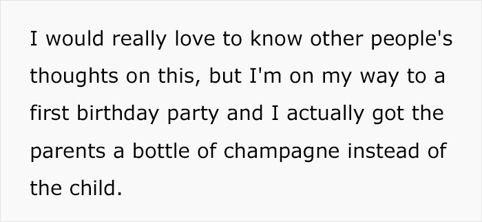 Woman Gifts Parents A Bottle Of Champagne For Their One-Year-Old&rsquo;s Birthday, Goes Viral