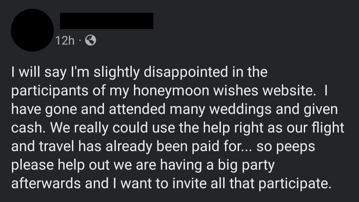 The Sense Of Entitlement Is Strong Here, Even With A Significant Portion Of Their Expenses Paid For By Family