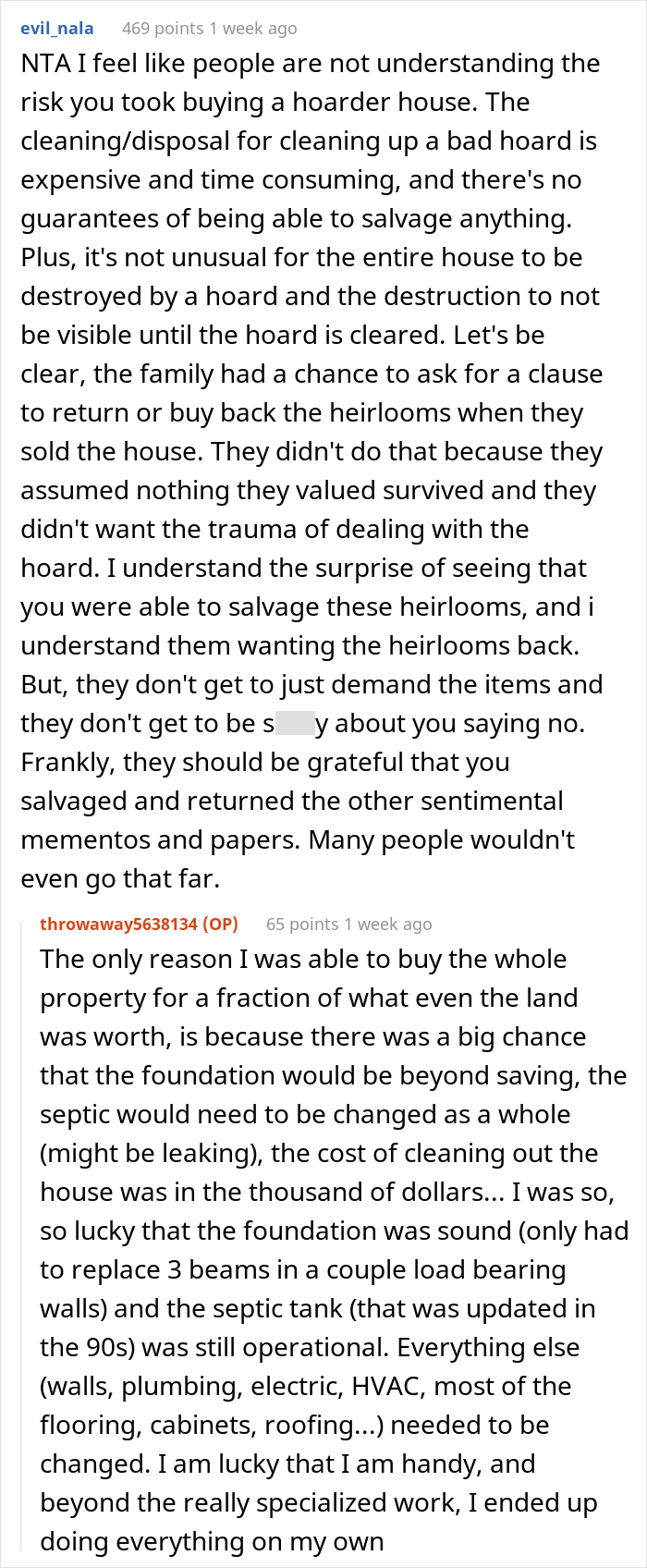 Woman Buys Ex-Hoarder's Home With All Of Their Belongings, Spends 4 Years Cleaning When Relatives Start Demanding Heirlooms They Didn't Want Woman Buys Ex-Hoarder's Home With All Of Their Belongings, Spends 4 Years Cleaning When Relatives Start Demanding Heirlooms They Didn't Want