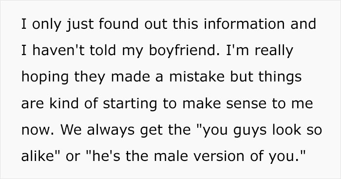 30 Y.O. Woman Takes DNA Test For Fun Only To Discover Her Long-Term Boyfriend Is Her Full Sibling