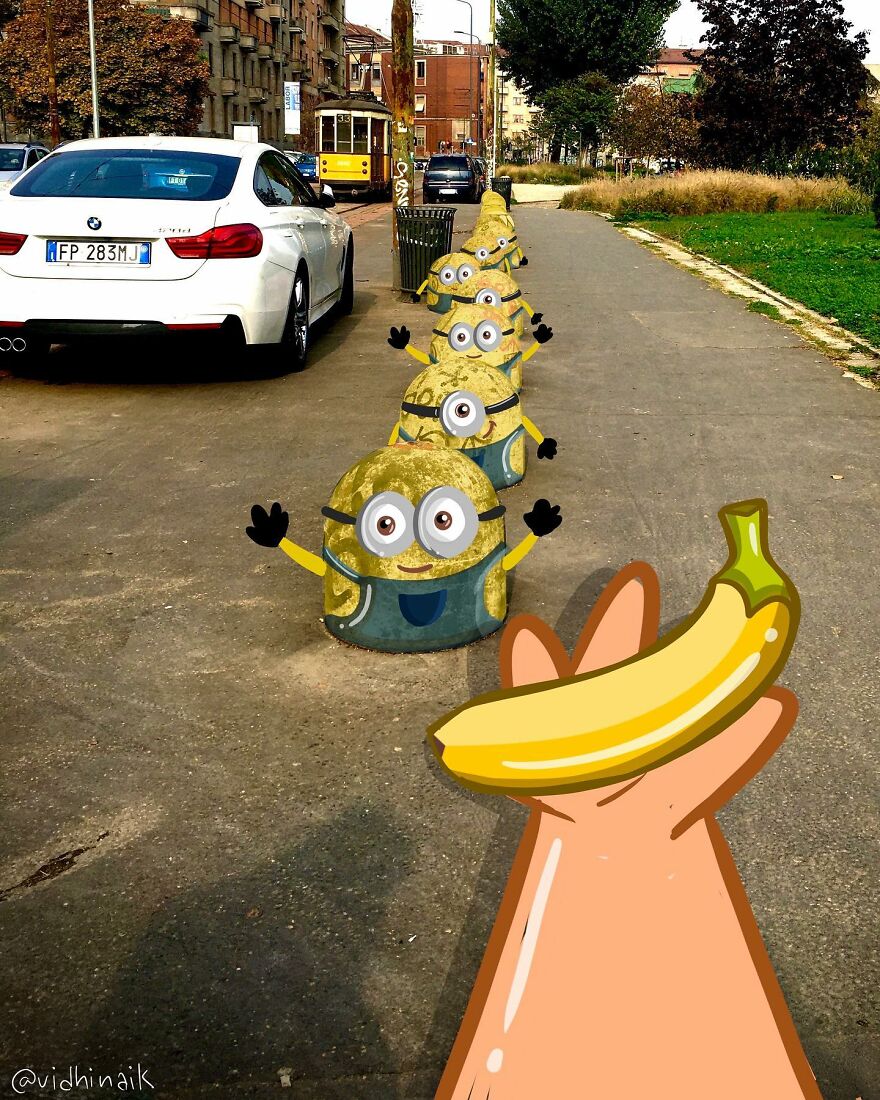 Artist Inserts Drawings Into Real World Situations And The Result Is Very Cute (42 Pics)