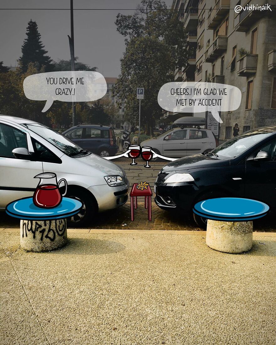 Artist Inserts Drawings Into Real World Situations And The Result Is Very Cute (42 Pics)