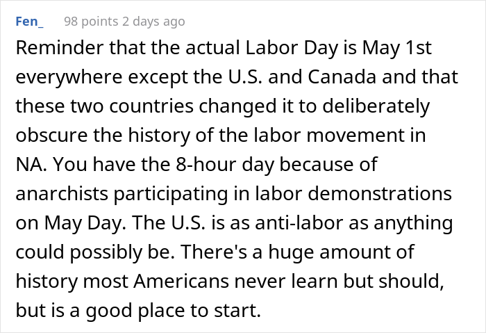 Person Asks The Internet "Can Someone Tell Me Why I&rsquo;m Working On Labor Day?" And People Chime In